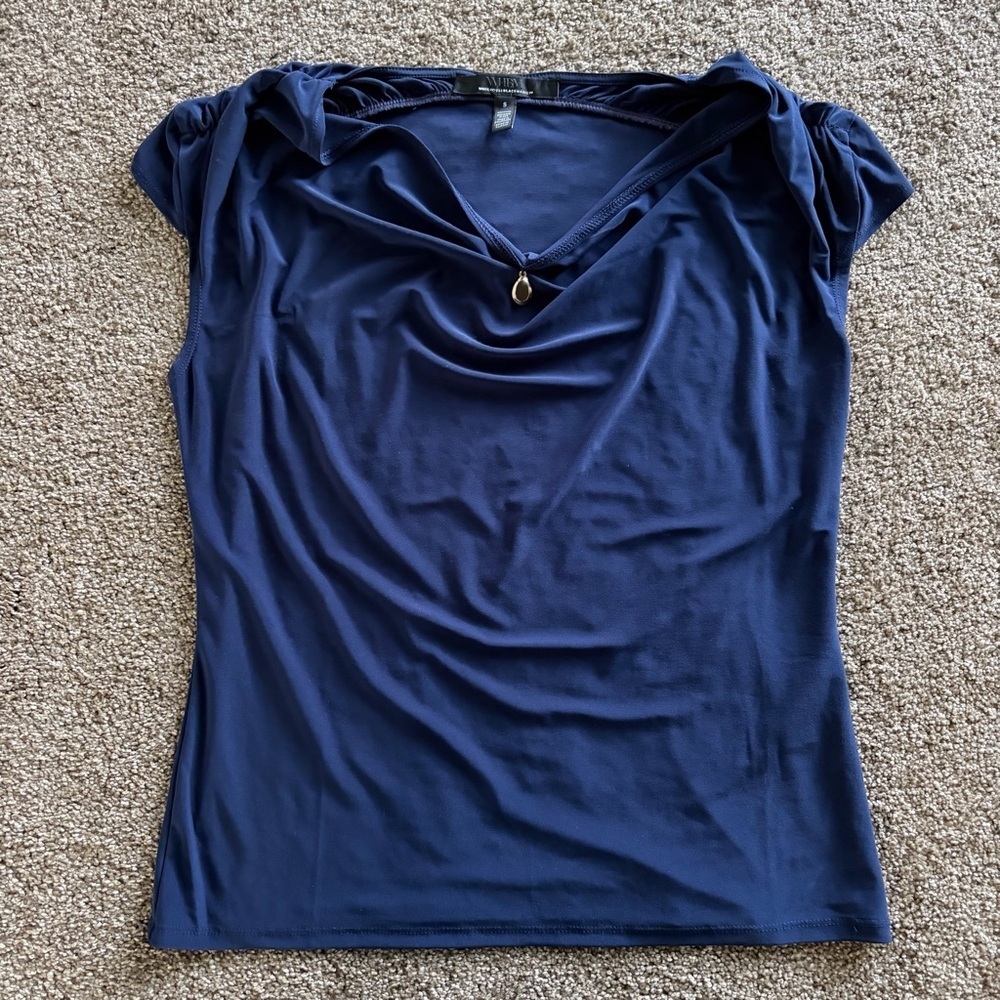 WHBM Cowl Neck Blue Women's Top